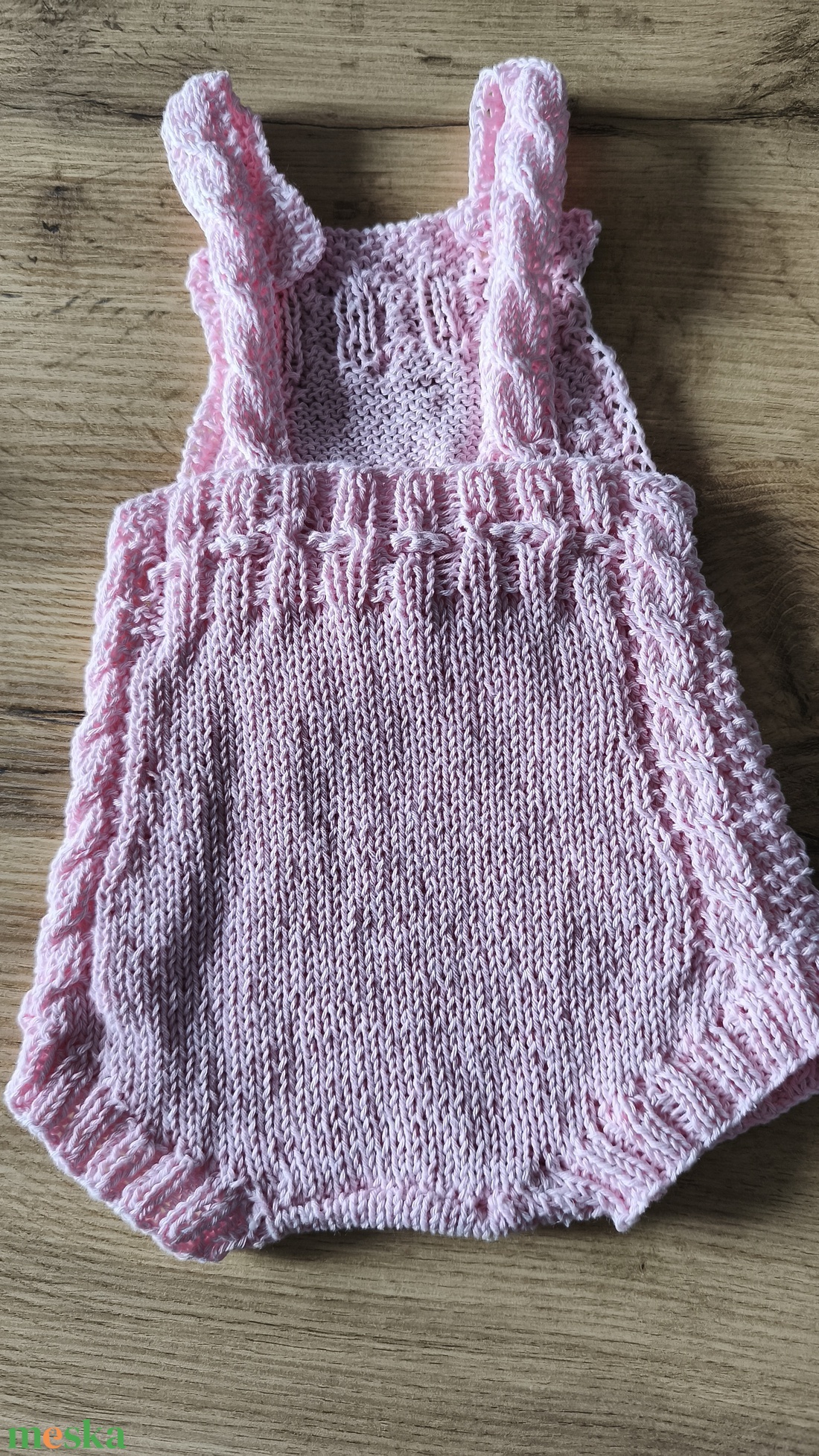 Kézzel kötött napozó / rugdalódzó tiszta pamut fonalból  - baba - mama - babaruházat - baba body - Meska.hu