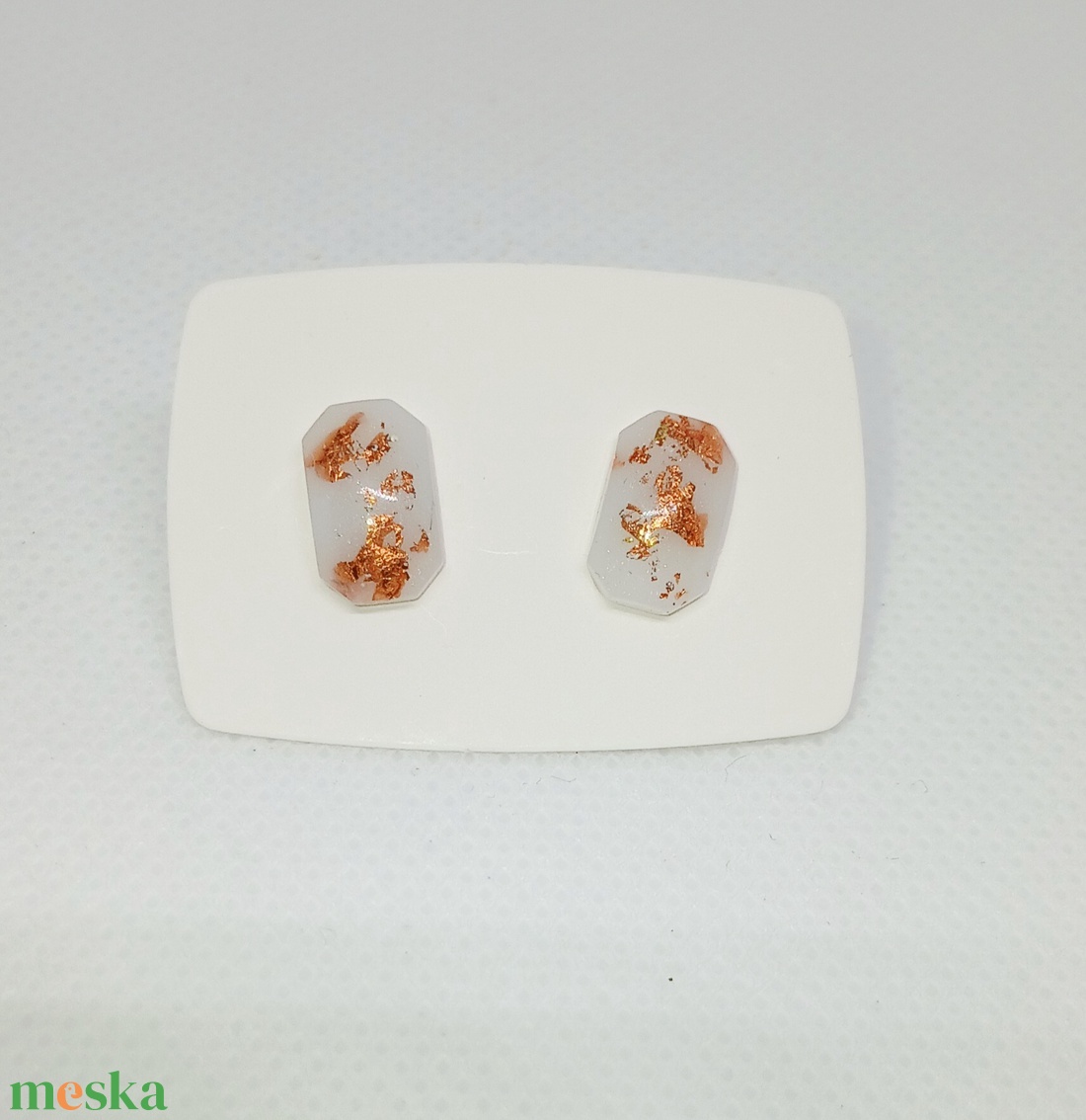 Bronz színű fóliapehellyel díszített fülbevaló - ékszer - fülbevaló - fülékszer - Meska.hu