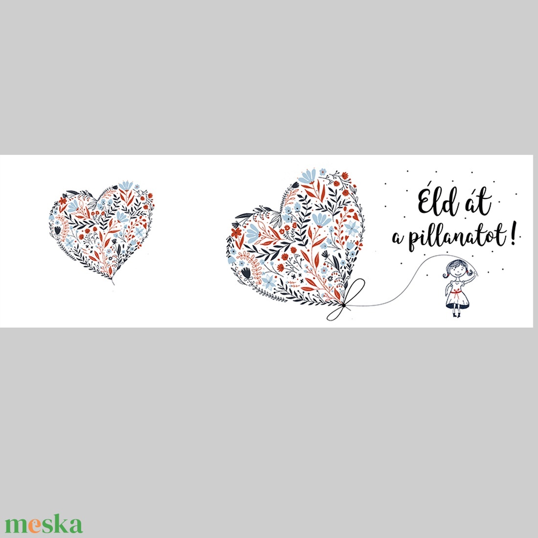 Szivecskés bádog bögre, zománcozott fém csésze egyedi grafikával és Éld át a pillanatot felírattal - otthon & életmód - konyhafelszerelés, tálalás - tálalás - bögre & csésze - Meska.hu