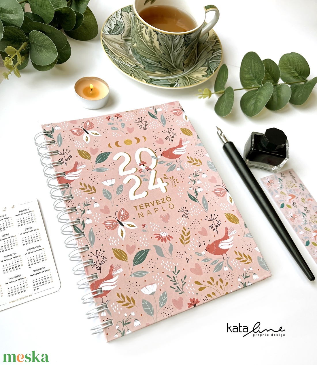 2024 tervező napló, határidőnapló nőknek - otthon & életmód - papír, írószer - naptár & tervező - Meska.hu