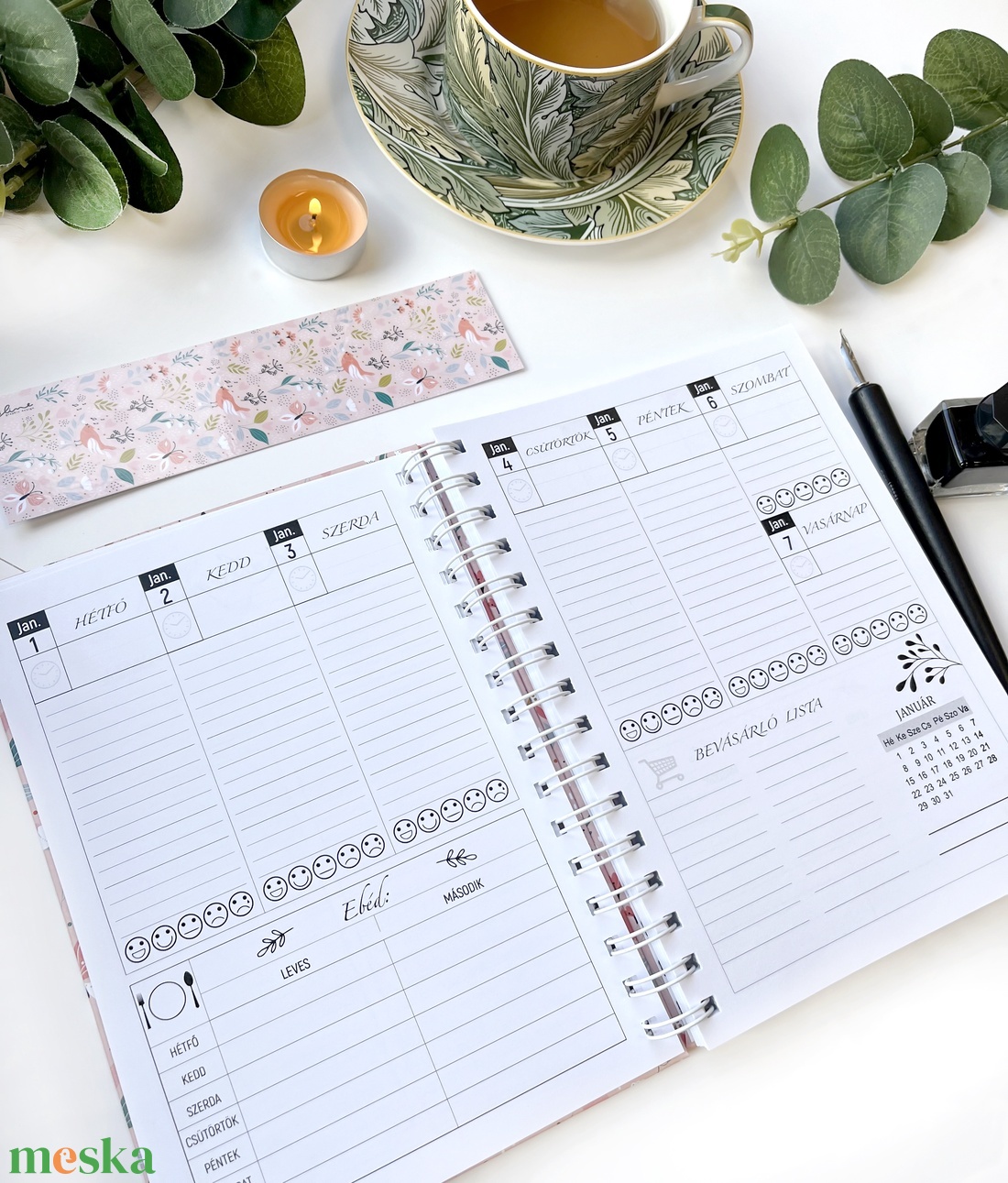 2024 tervező napló, határidőnapló nőknek - otthon & életmód - papír, írószer - naptár & tervező - Meska.hu