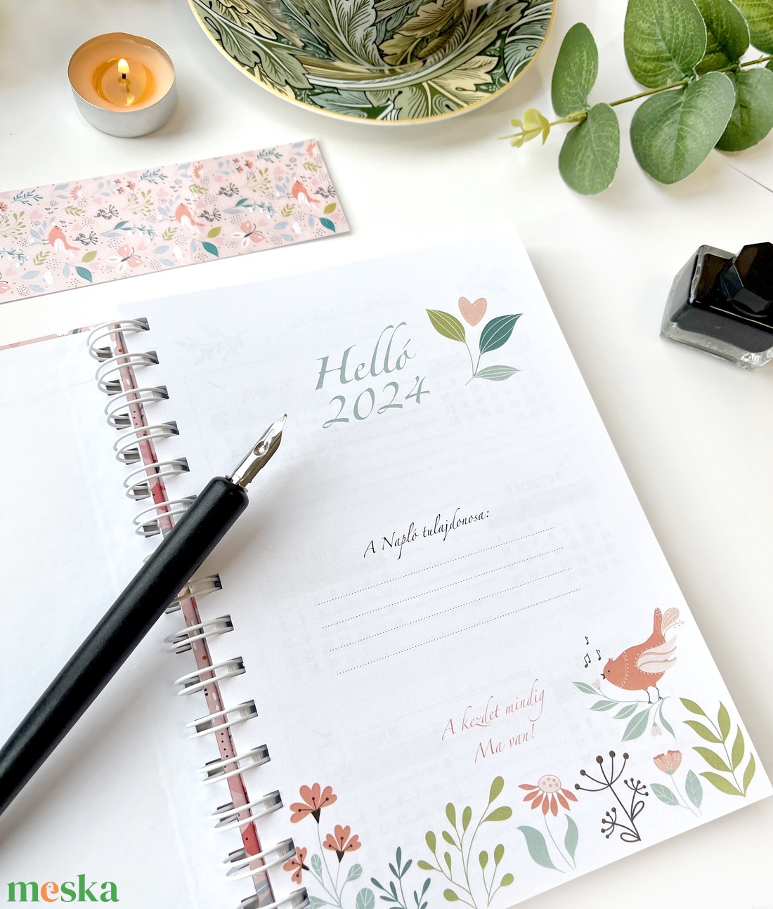 2024 tervező napló, határidőnapló nőknek - otthon & életmód - papír, írószer - naptár & tervező - Meska.hu