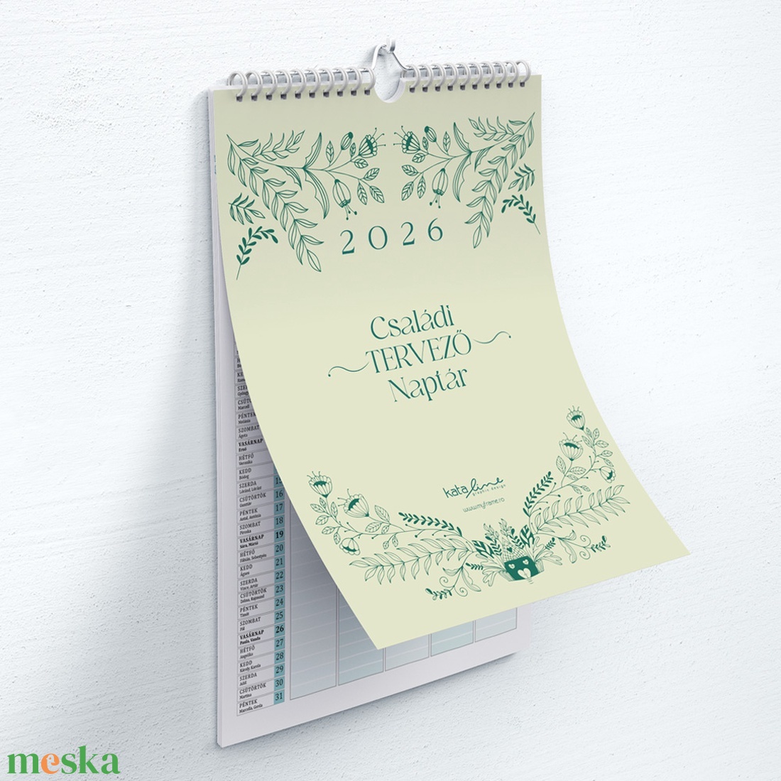 2026-os Csaldi tervező falinaptr A3 méretben - otthon & életmód - papír, írószer - naptár & tervező - Meska.hu