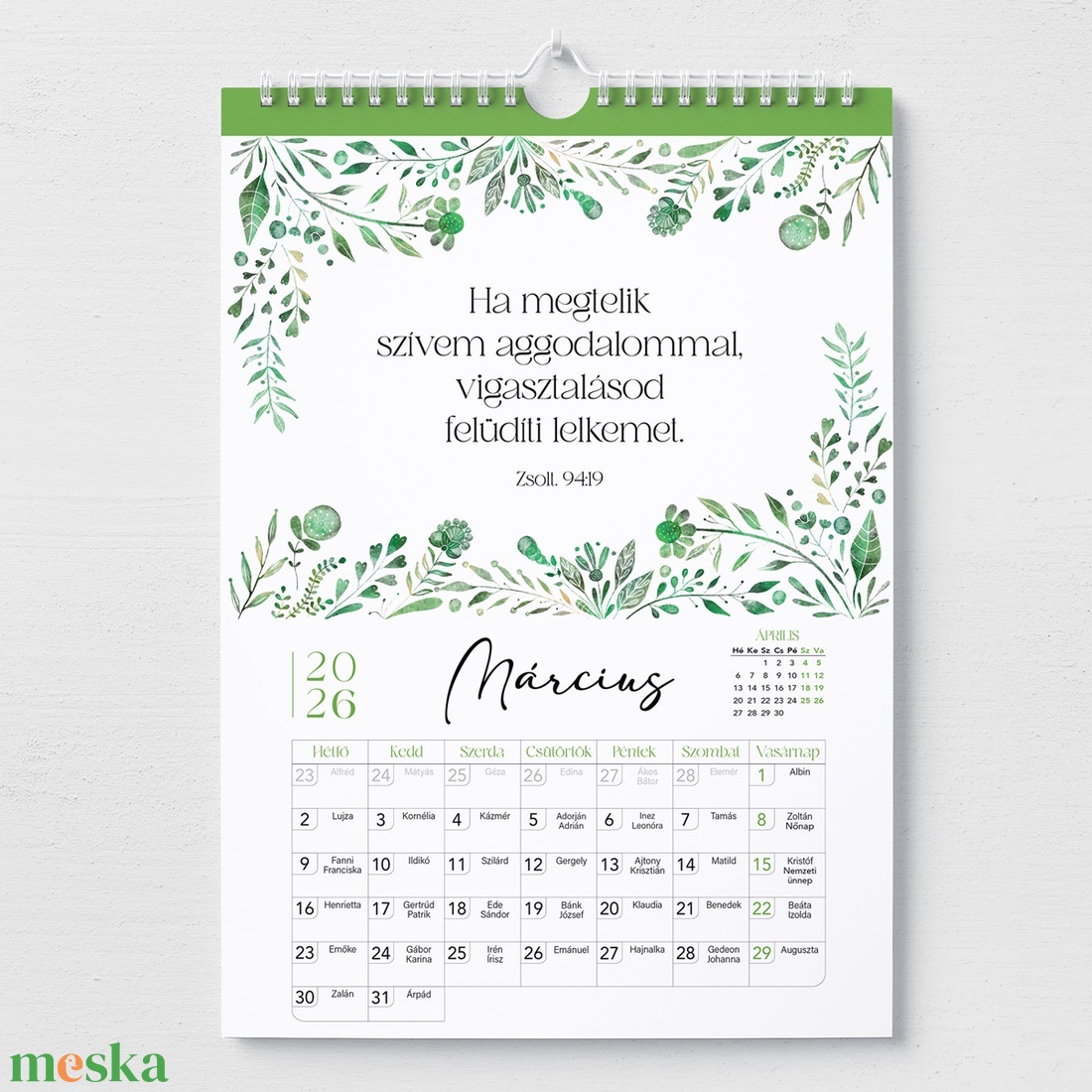 2026-os falinaptr bibliai igeversekkel - otthon & életmód - dekoráció - fali és függő dekoráció - falinaptár & öröknaptár - Meska.hu