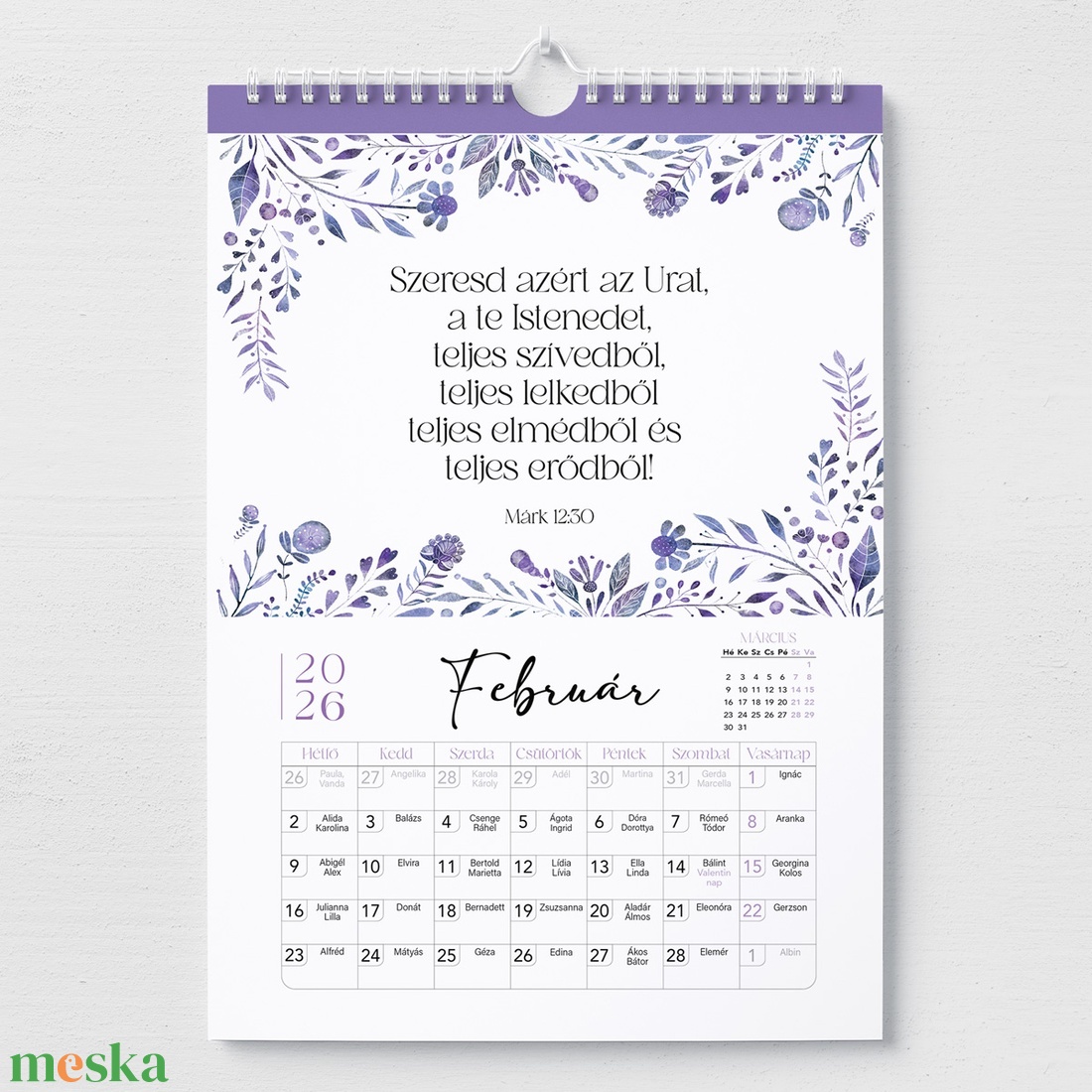 2026-os falinaptr bibliai igeversekkel - otthon & életmód - dekoráció - fali és függő dekoráció - falinaptár & öröknaptár - Meska.hu