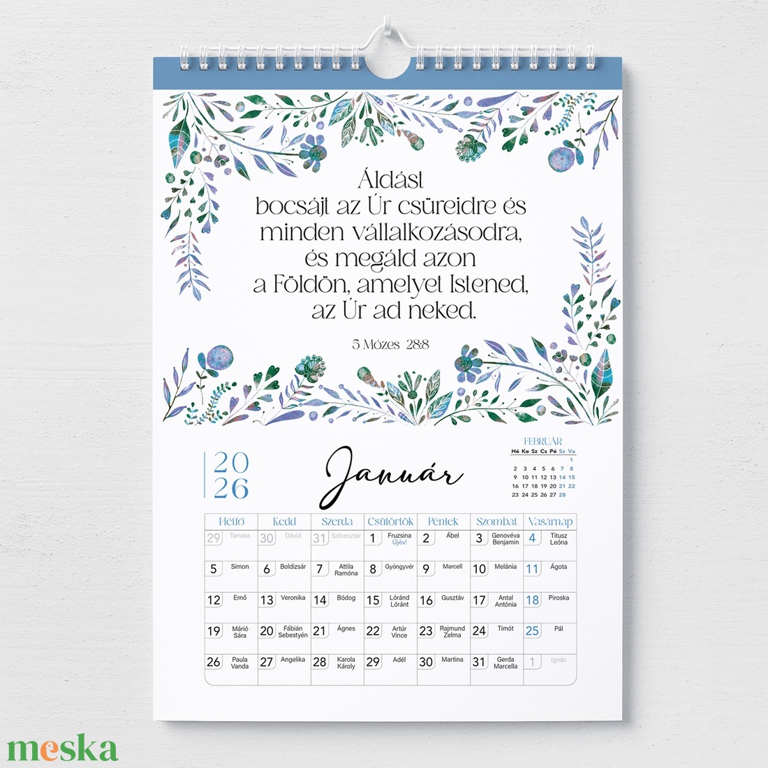 2026-os falinaptr bibliai igeversekkel - otthon & életmód - dekoráció - fali és függő dekoráció - falinaptár & öröknaptár - Meska.hu