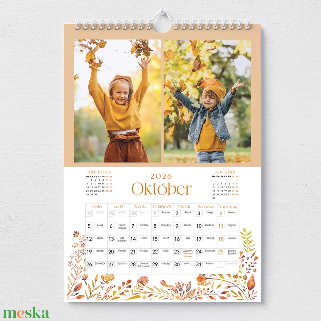 2026-os naptár. Személyre szabható 13 oldalas, színes, spirálozott, fényképes falinaptár.  - otthon & életmód - dekoráció - fali és függő dekoráció - falinaptár & öröknaptár - Meska.hu