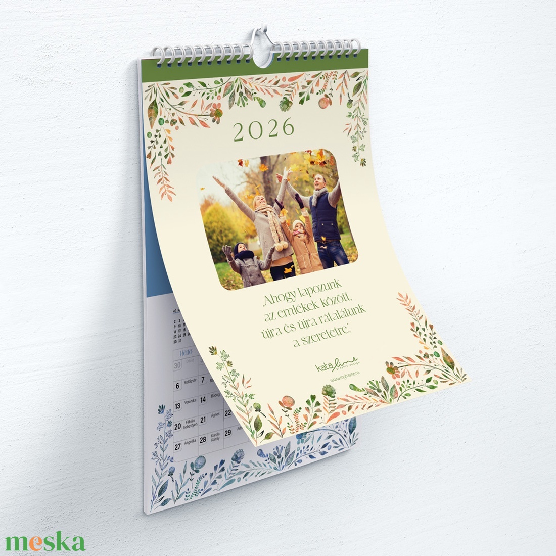 2026-os naptár. Személyre szabható 13 oldalas, színes, spirálozott, fényképes falinaptár.  - otthon & életmód - dekoráció - fali és függő dekoráció - falinaptár & öröknaptár - Meska.hu