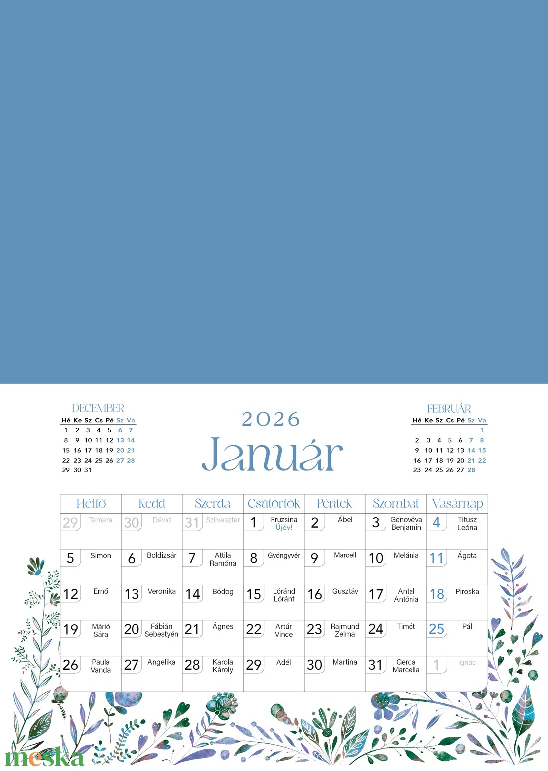 2026-os naptár. Személyre szabható 13 oldalas, színes, spirálozott, fényképes falinaptár.  - otthon & életmód - dekoráció - fali és függő dekoráció - falinaptár & öröknaptár - Meska.hu