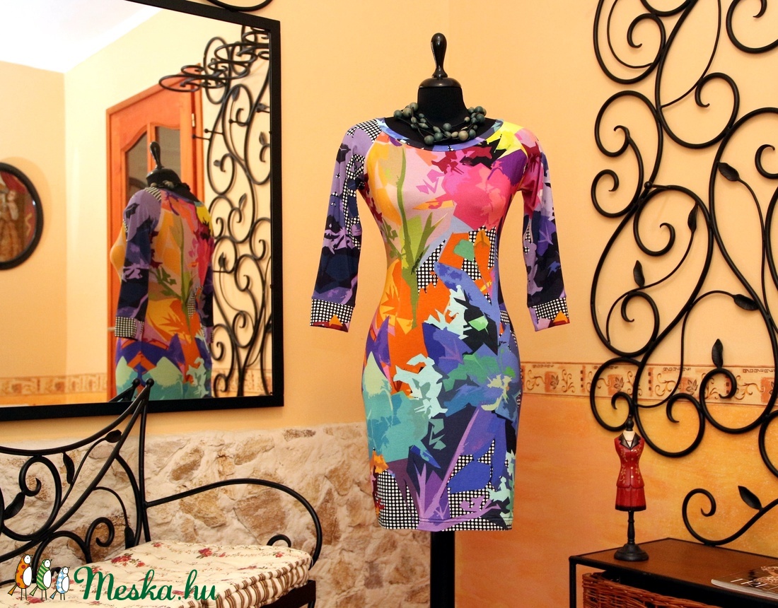 Színes art pöttyös ruha  -  - Meska.hu