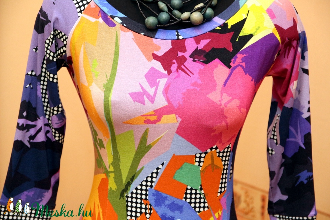 Színes art pöttyös ruha  -  - Meska.hu