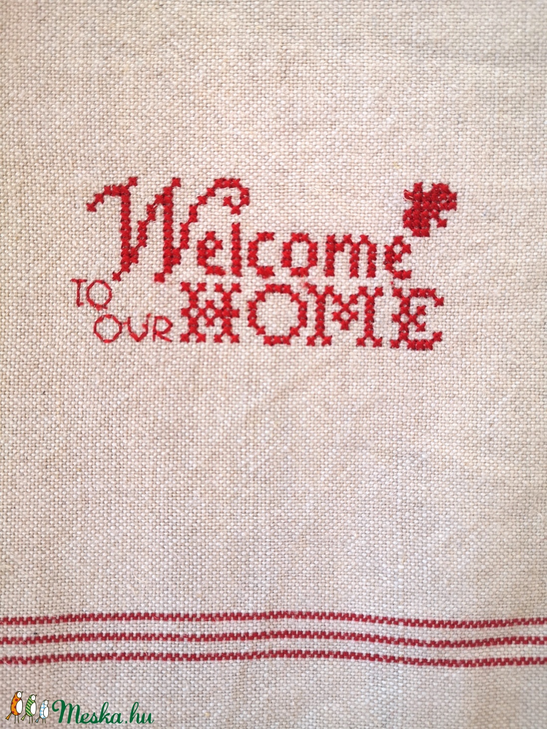 Welcome home hímzett lenvászon kenyere zsák - - Meska.hu Welcome home hímzett lenvászon kenyere zsák - - Meska.hu