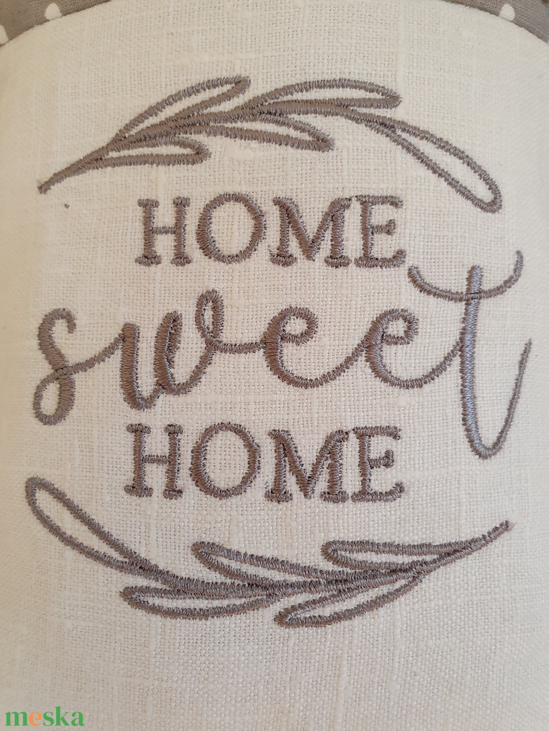 Home sweet  home hímzett lenvászon házikó - otthon & lakás - dekoráció - Meska.hu