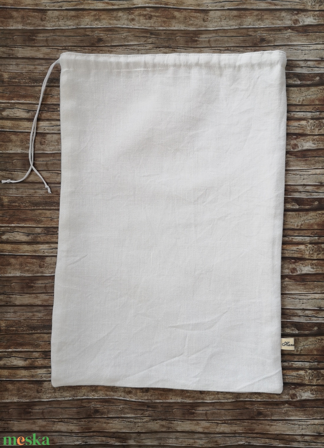 Fehér lenvászon kenyeres zsák Zero Waste - táska & tok - bevásárlás & shopper táska - kenyeres zsák - Meska.hu