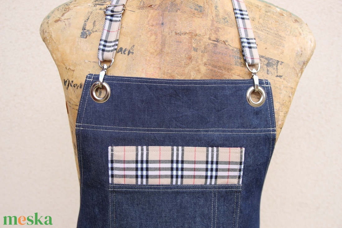 Burberry + Farmer kötény- Urban style  - otthon & életmód - konyhafelszerelés, tálalás - konyhai textil - kötény - Meska.hu