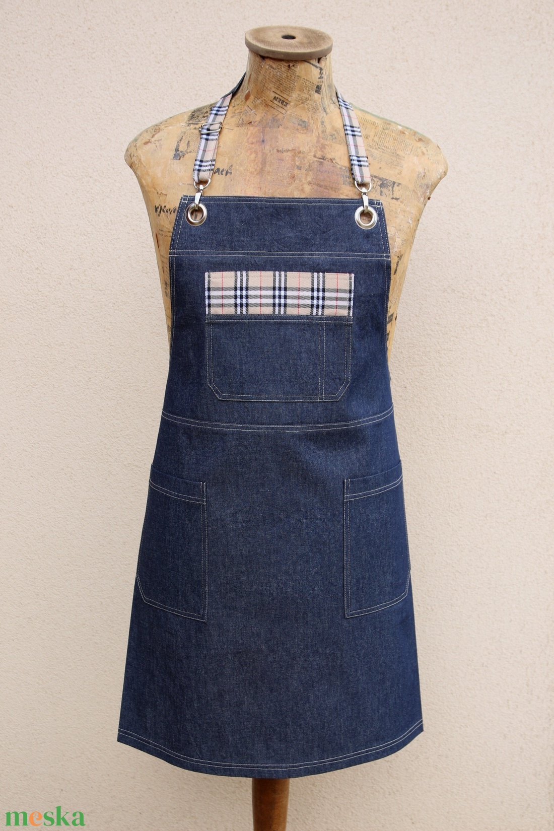 Burberry + Farmer kötény- Urban style  - otthon & életmód - konyhafelszerelés, tálalás - konyhai textil - kötény - Meska.hu