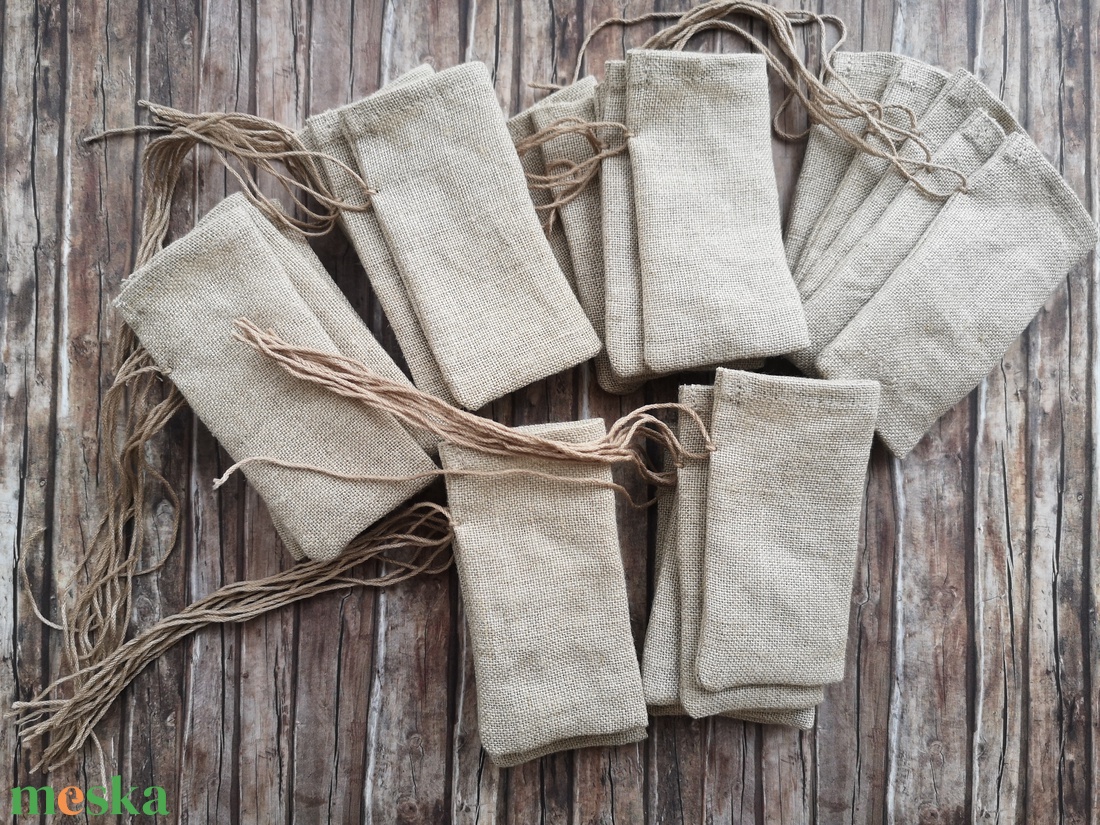 Lenvászon adventi kalendárium zsákok natúr Zero Waste Vintage - karácsony - adventi díszek - adventi naptár - Meska.hu