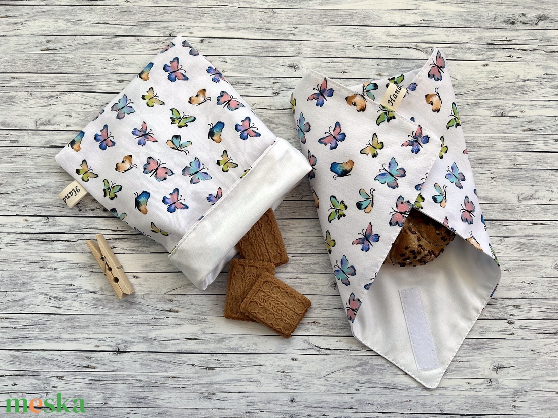 Pillangós újraszalvéta + snackbag - Zero Waste szett - táska & tok - uzsonna- & ebéd tartó - szendvics csomagoló - Meska.hu Pillangós újraszalvéta + snackbag - Zero Waste szett - táska & tok - uzsonna- & ebéd tartó - szendvics csomagoló - Meska.hu