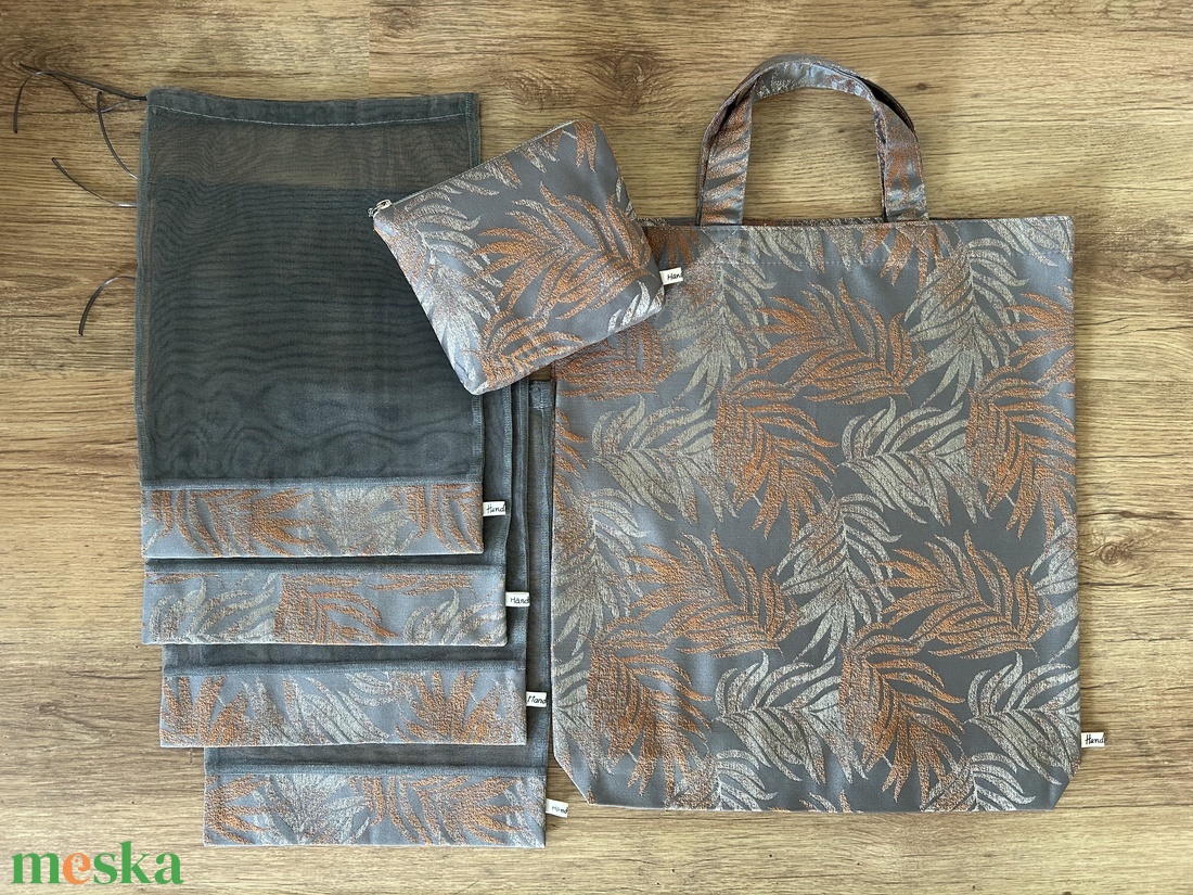 Bevásárló szett szürke/réz szín táska, öko tasak, neszivel Zerowaste - táska & tok - bevásárlás & shopper táska - shopper, textiltáska, szatyor - Meska.hu Bevásárló szett szürke/réz szín táska, öko tasak, neszivel Zerowaste - táska & tok - bevásárlás & shopper táska - shopper, textiltáska, szatyor - Meska.hu