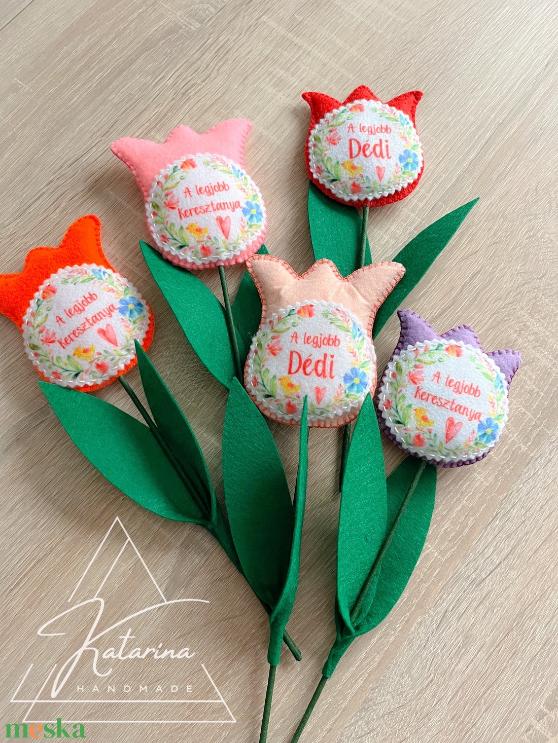 Filc tulipán - otthon & életmód - virágdekoráció - virágok - szálas virág - Meska.hu