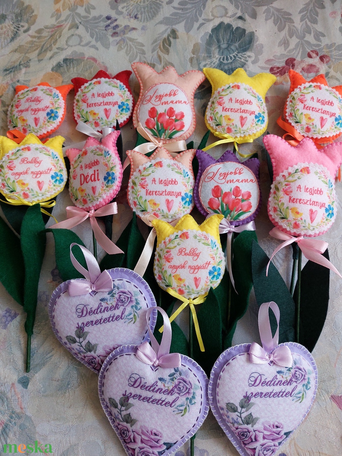 Filc tulipán - otthon & életmód - virágdekoráció - virágok - szálas virág - Meska.hu