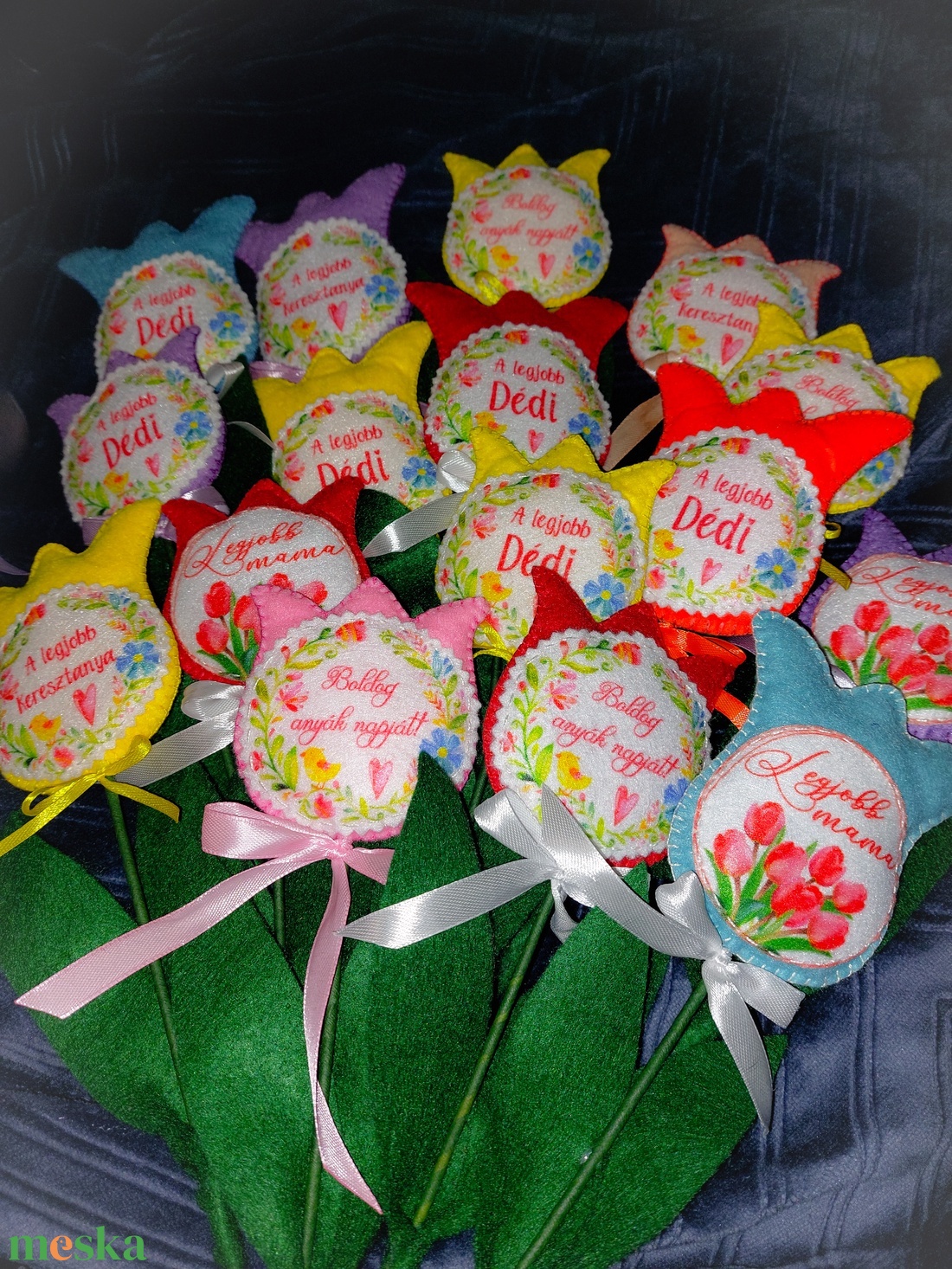 Filc tulipán - otthon & életmód - virágdekoráció - virágok - szálas virág - Meska.hu