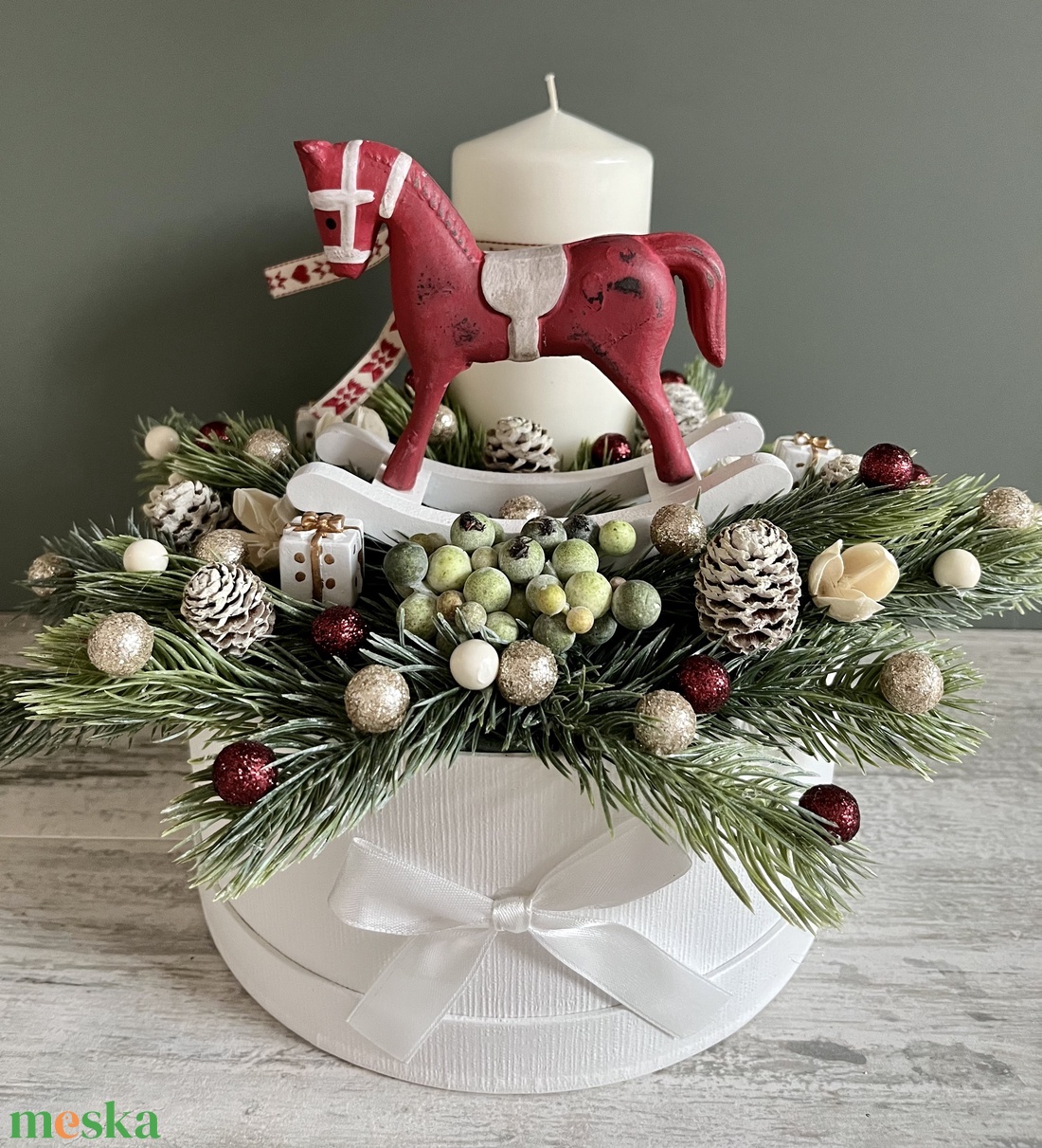 Adventi/Karácsonyi asztaldísz hintalóval - otthon & életmód - dekoráció - virágdísz és tartó - virágbox, virágdoboz - Meska.hu Adventi/Karácsonyi asztaldísz hintalóval - otthon & életmód - dekoráció - virágdísz és tartó - virágbox, virágdoboz - Meska.hu