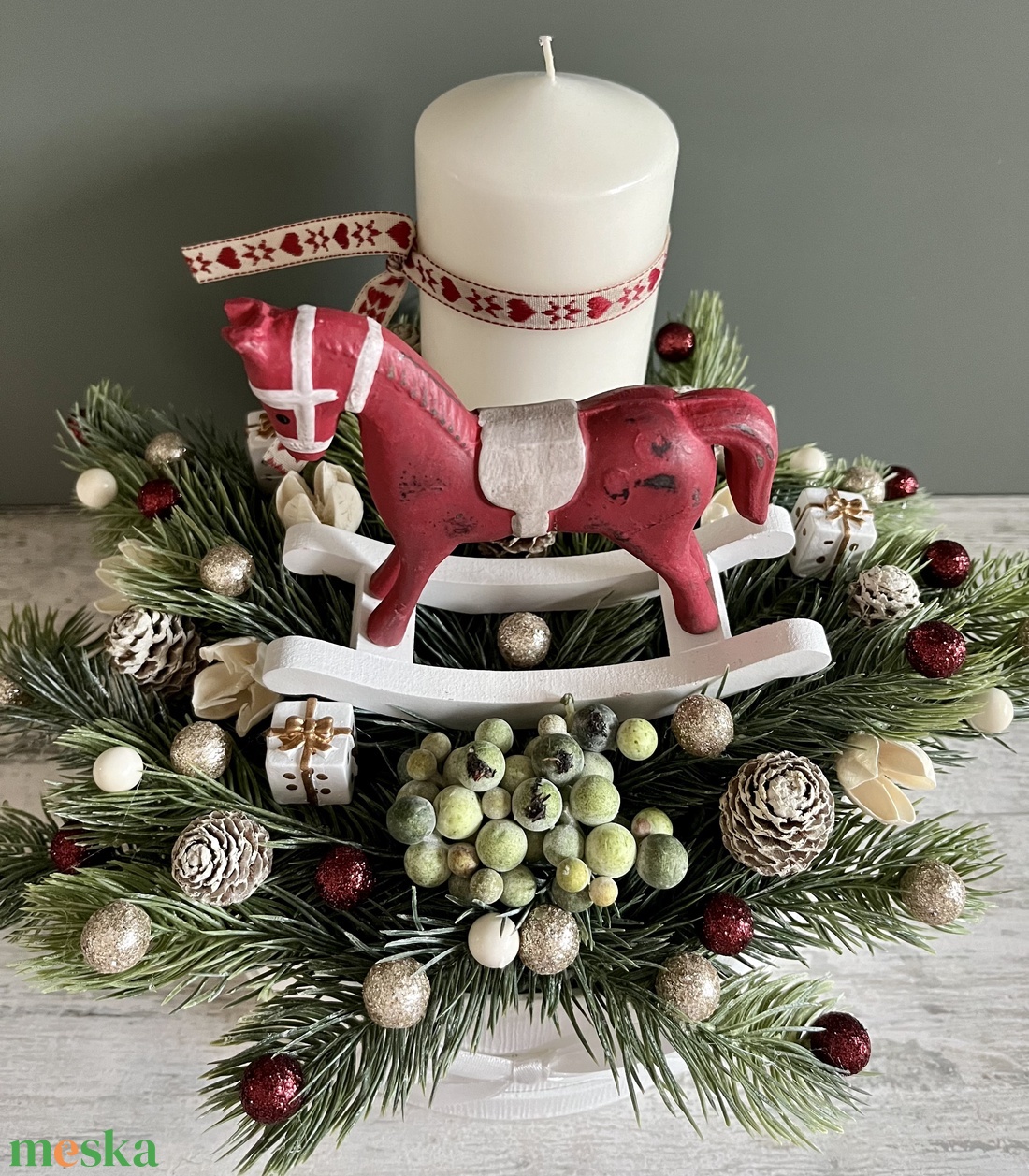Adventi/Karácsonyi asztaldísz hintalóval - otthon & életmód - dekoráció - virágdísz és tartó - virágbox, virágdoboz - Meska.hu Adventi/Karácsonyi asztaldísz hintalóval - otthon & életmód - dekoráció - virágdísz és tartó - virágbox, virágdoboz - Meska.hu