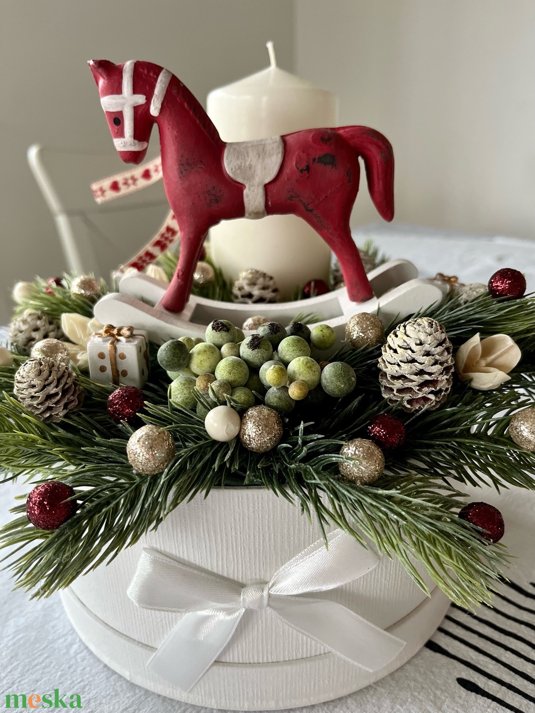 Adventi/Karácsonyi asztaldísz hintalóval - otthon & életmód - dekoráció - virágdísz és tartó - virágbox, virágdoboz - Meska.hu Adventi/Karácsonyi asztaldísz hintalóval - otthon & életmód - dekoráció - virágdísz és tartó - virágbox, virágdoboz - Meska.hu