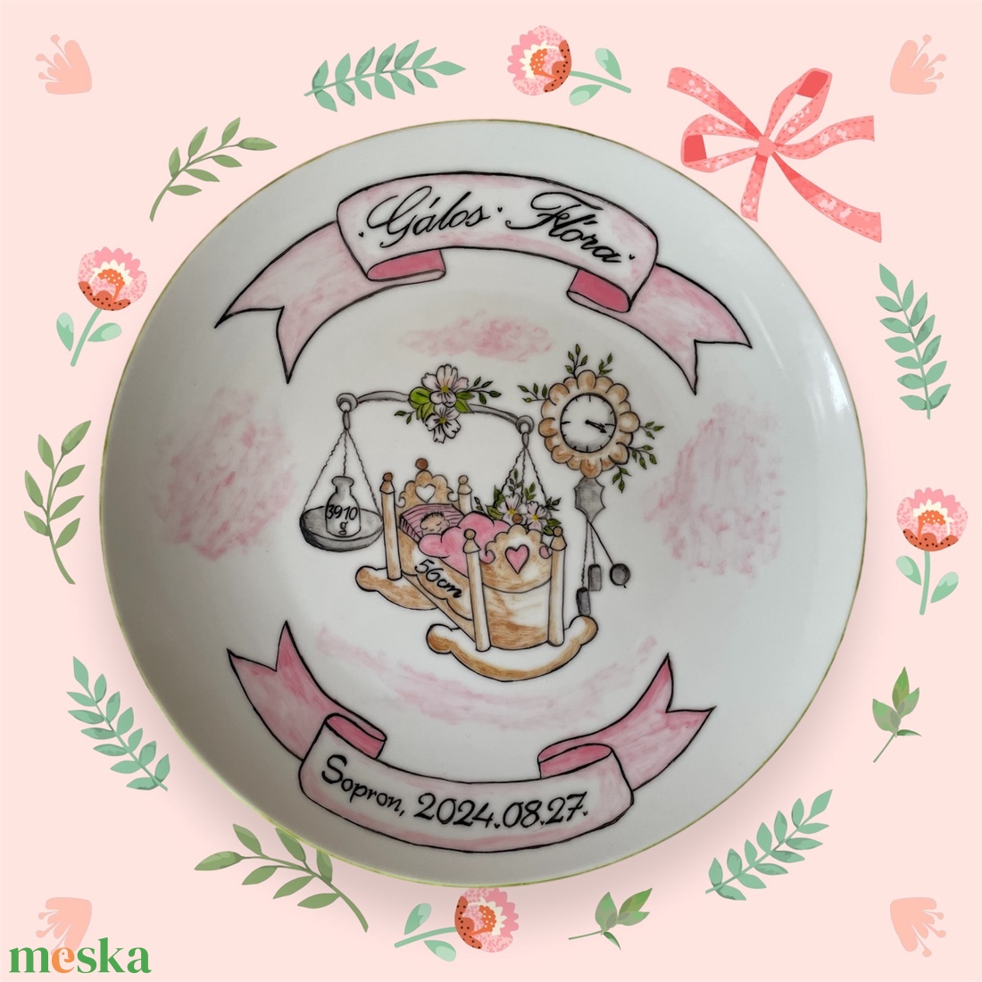 Baba születése dekorációs tányér - otthon & életmód - dekoráció - dísztárgy - Meska.hu Baba születése dekorációs tányér - otthon & életmód - dekoráció - dísztárgy - Meska.hu