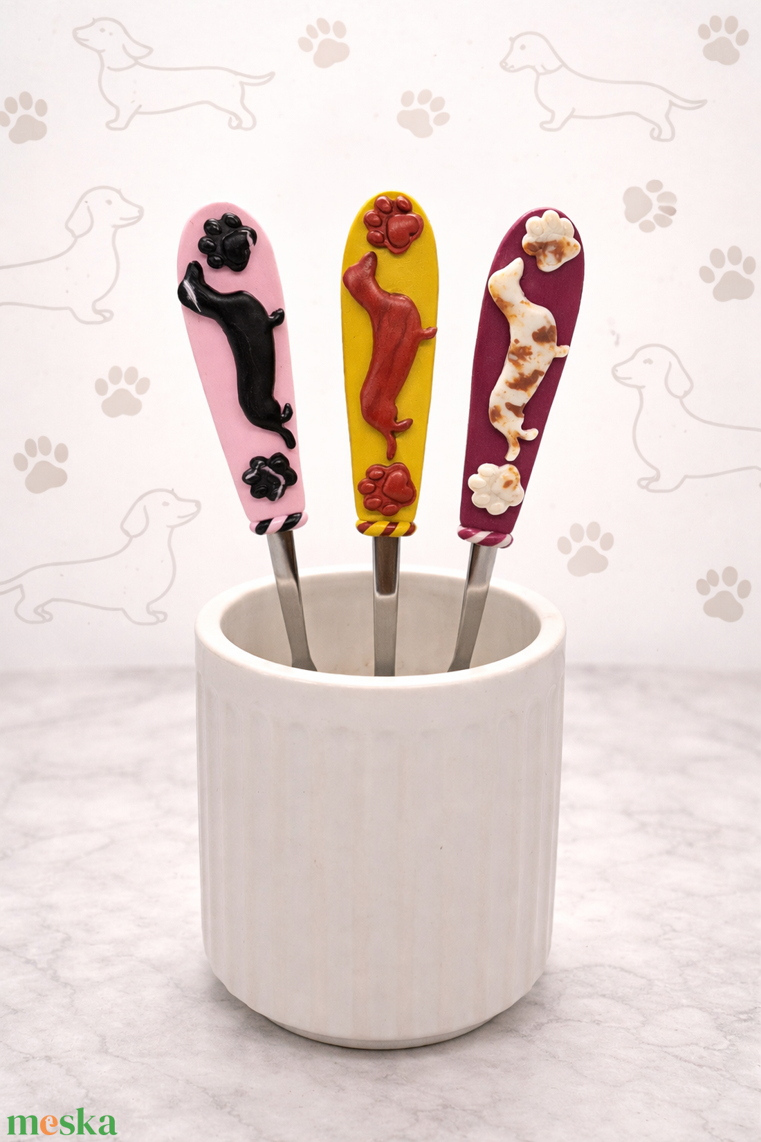 Tacsis polymer clay kanál - otthon & életmód - konyhafelszerelés, tálalás - tálalás - kanál & villa - Meska.hu