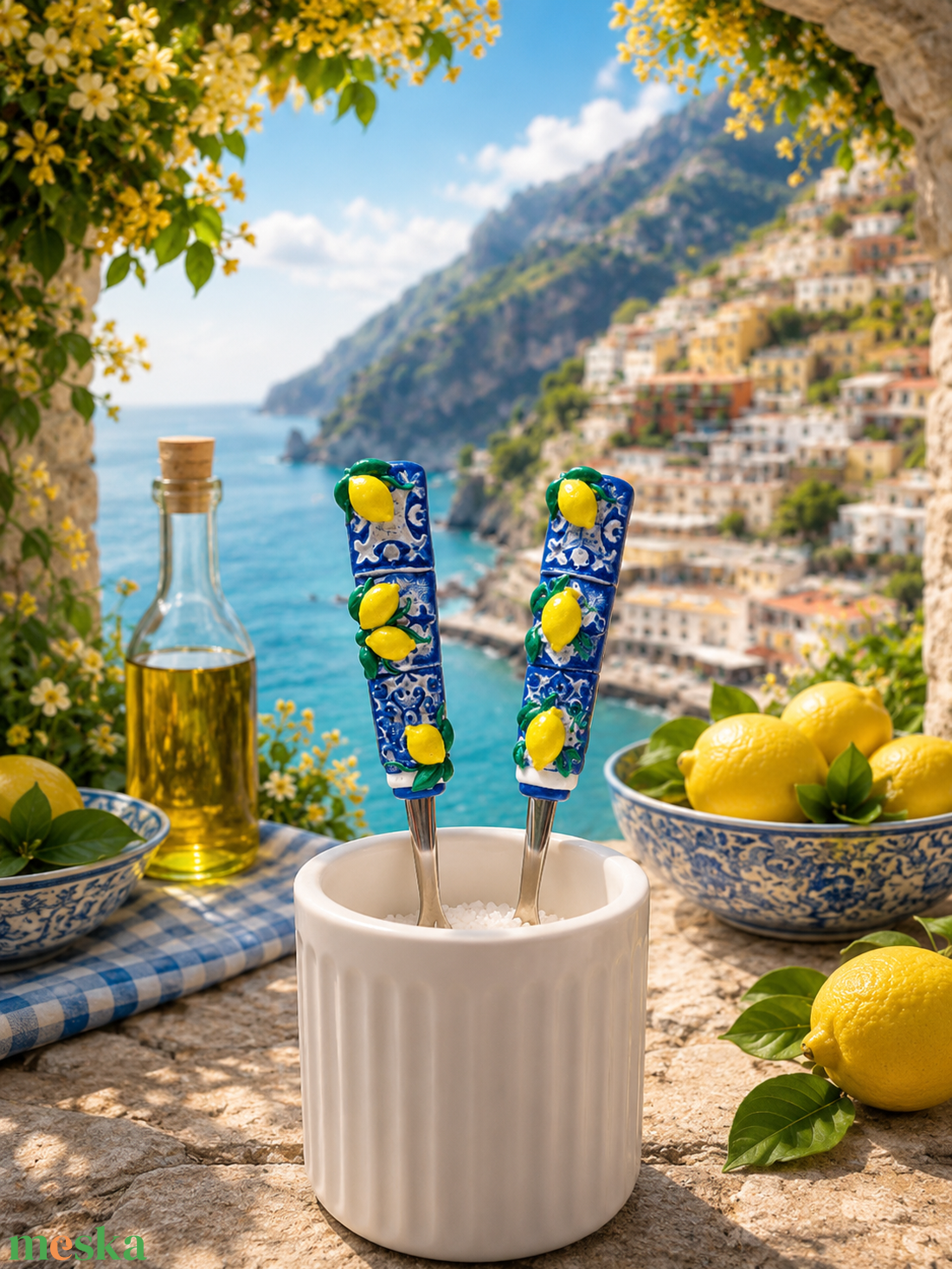 Amalfi stílusú kanál - otthon & életmód - konyhafelszerelés, tálalás - tálalás - kanál & villa - Meska.hu