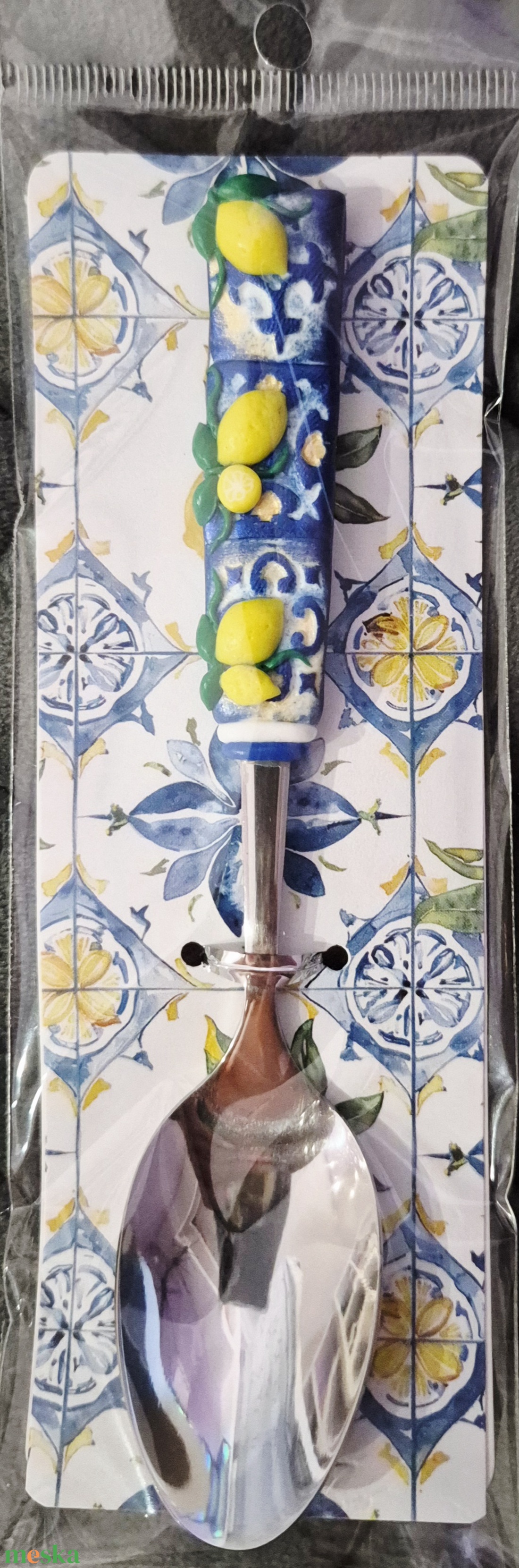 Amalfi stílusú kávés kanál - otthon & életmód - konyhafelszerelés, tálalás - tálalás - kanál & villa - Meska.hu