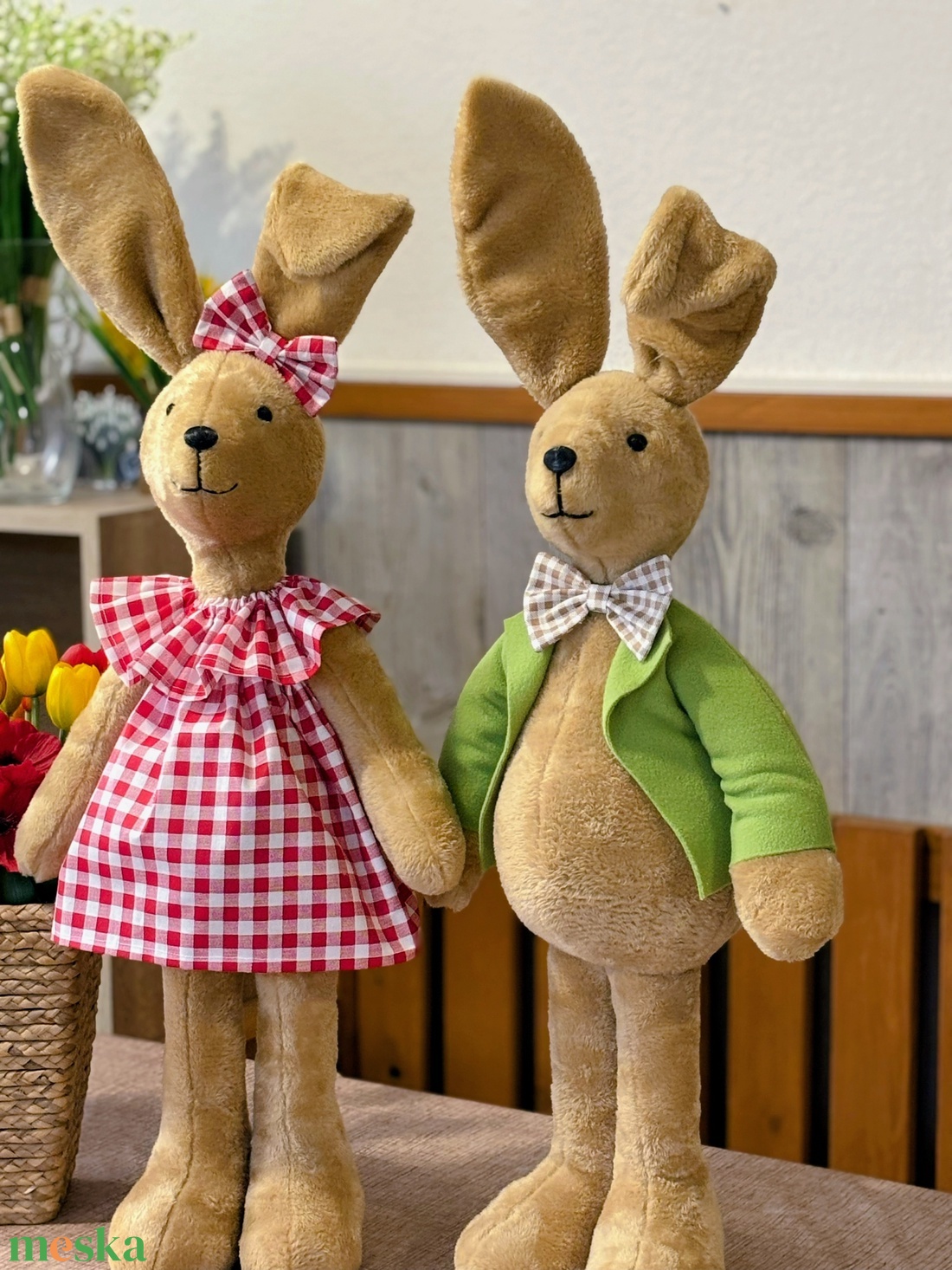 Húsvéti álló nyuszi pár - kellékek & szerszámok - dekorációs kellékek - figurák - Meska.hu