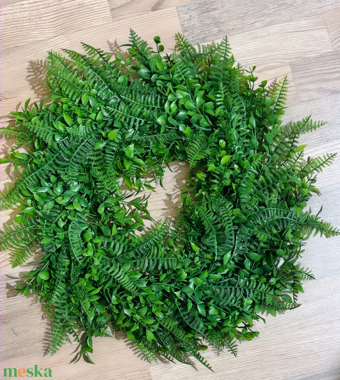 Műzőld kopogtató 45 cm  - kellékek & szerszámok - dekorációs kellékek - koszorú, koszorúalap - Meska.hu