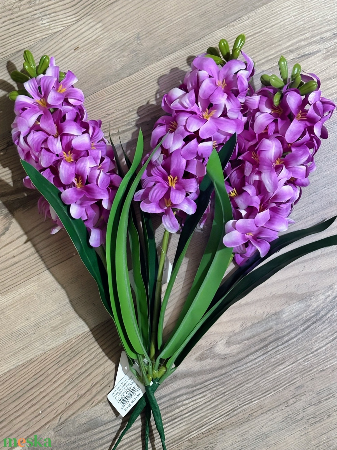 Jácint szálas selyem - otthon & életmód - virágdekoráció - virágdíszek - asztali virágdísz - Meska.hu