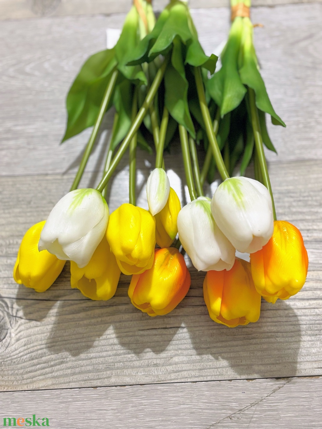 Élethű gumi tulipán csokor  - otthon & életmód - virágdekoráció - virágdíszítő kellékek - Meska.hu