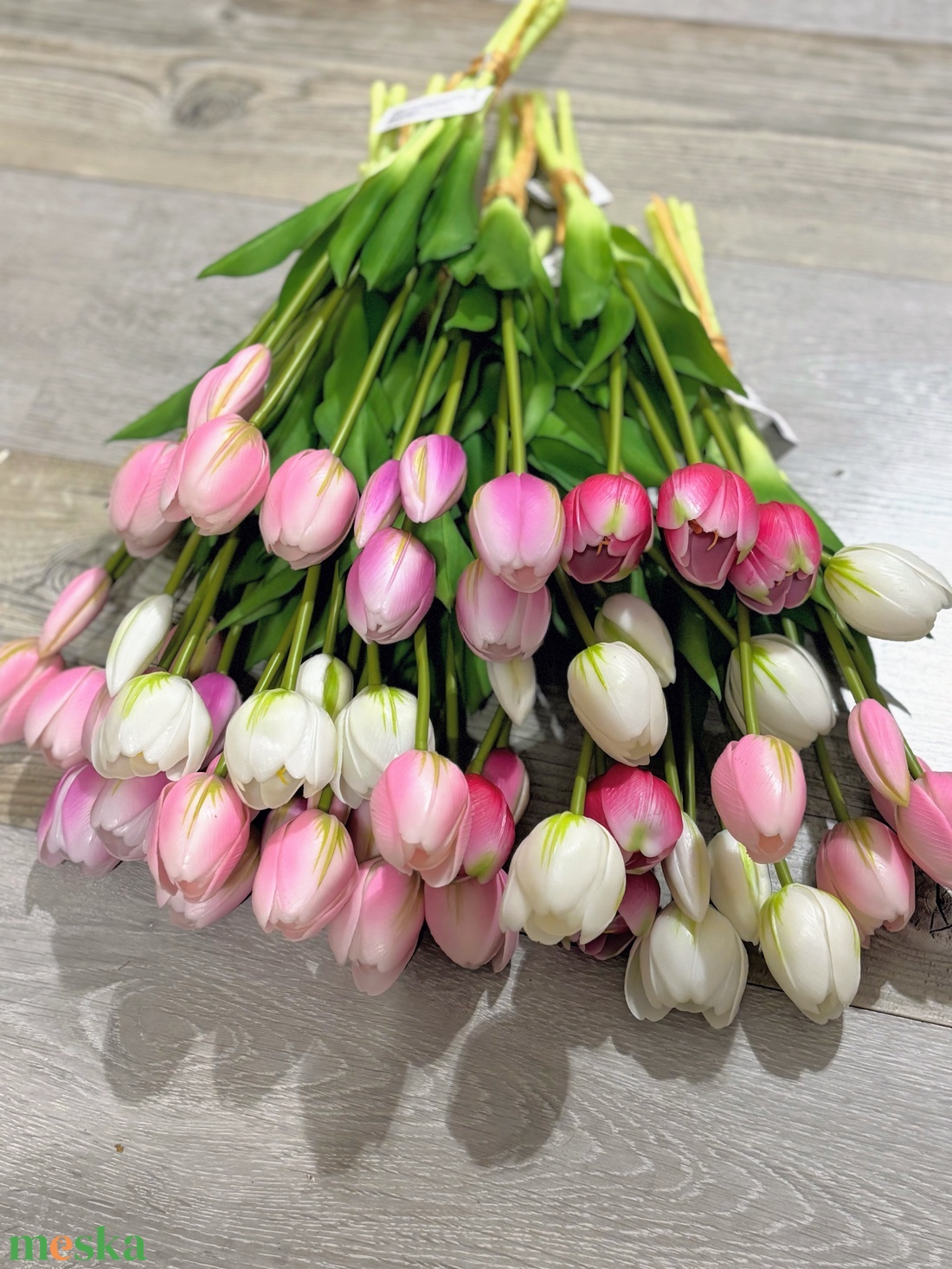 Élethű gumi tulipán csokor  - otthon & életmód - virágdekoráció - virágdíszítő kellékek - Meska.hu