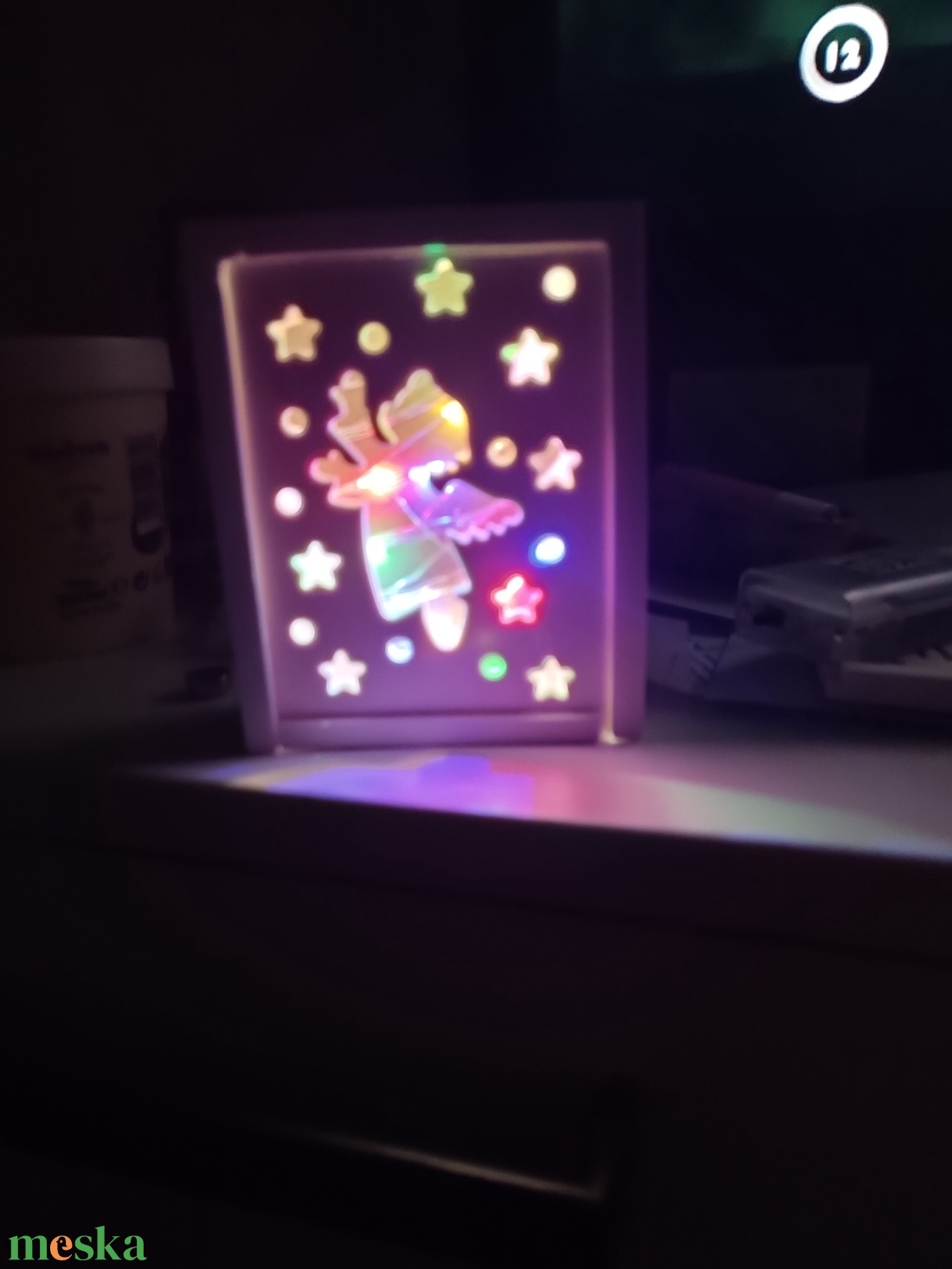 Karácsonyi dekoráció  leddel  - kellékek & szerszámok - vegyes alapanyag - gipsz - Meska.hu