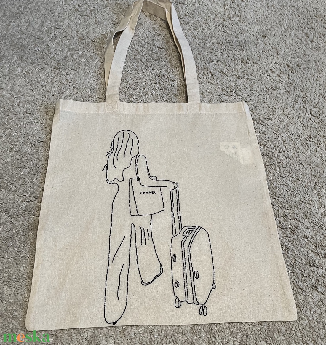 Vászontáska - utazó - táska & tok - bevásárlás & shopper táska - shopper, textiltáska, szatyor - Meska.hu