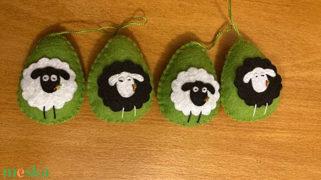 Húsvéti tojásdísz - bárány zöld - otthon & életmód - dekoráció - fali és függő dekoráció - függődísz - Meska.hu