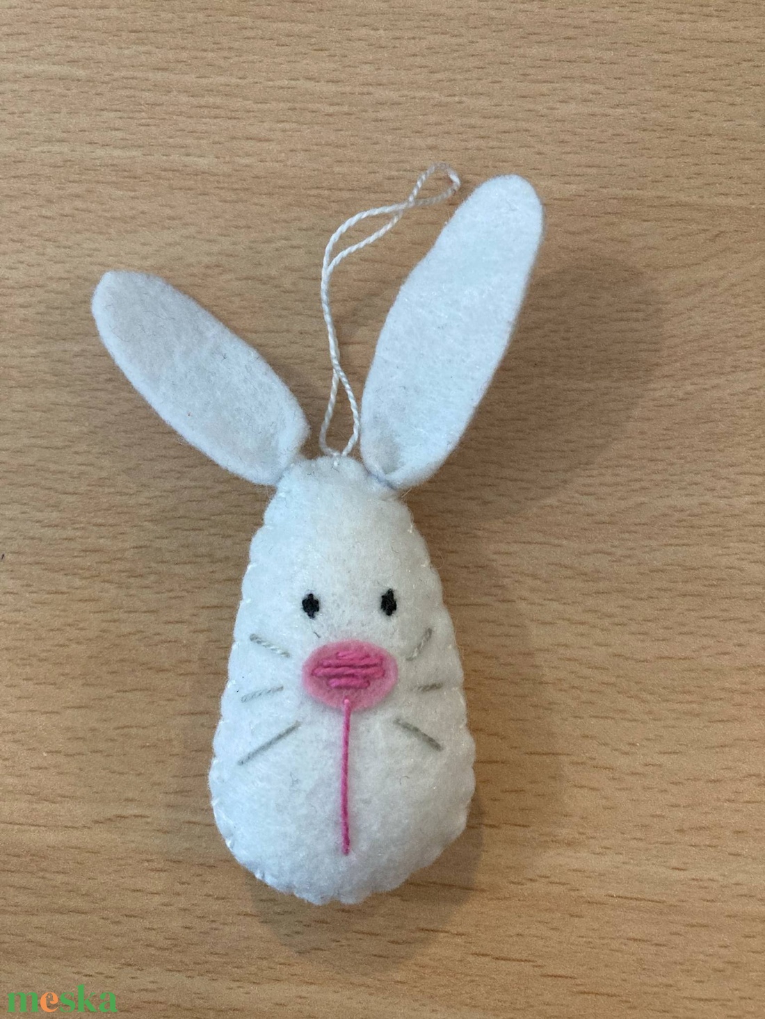 Húsvéti tojásdísz - nyuszi fehér - otthon & életmód - dekoráció - fali és függő dekoráció - függődísz - Meska.hu