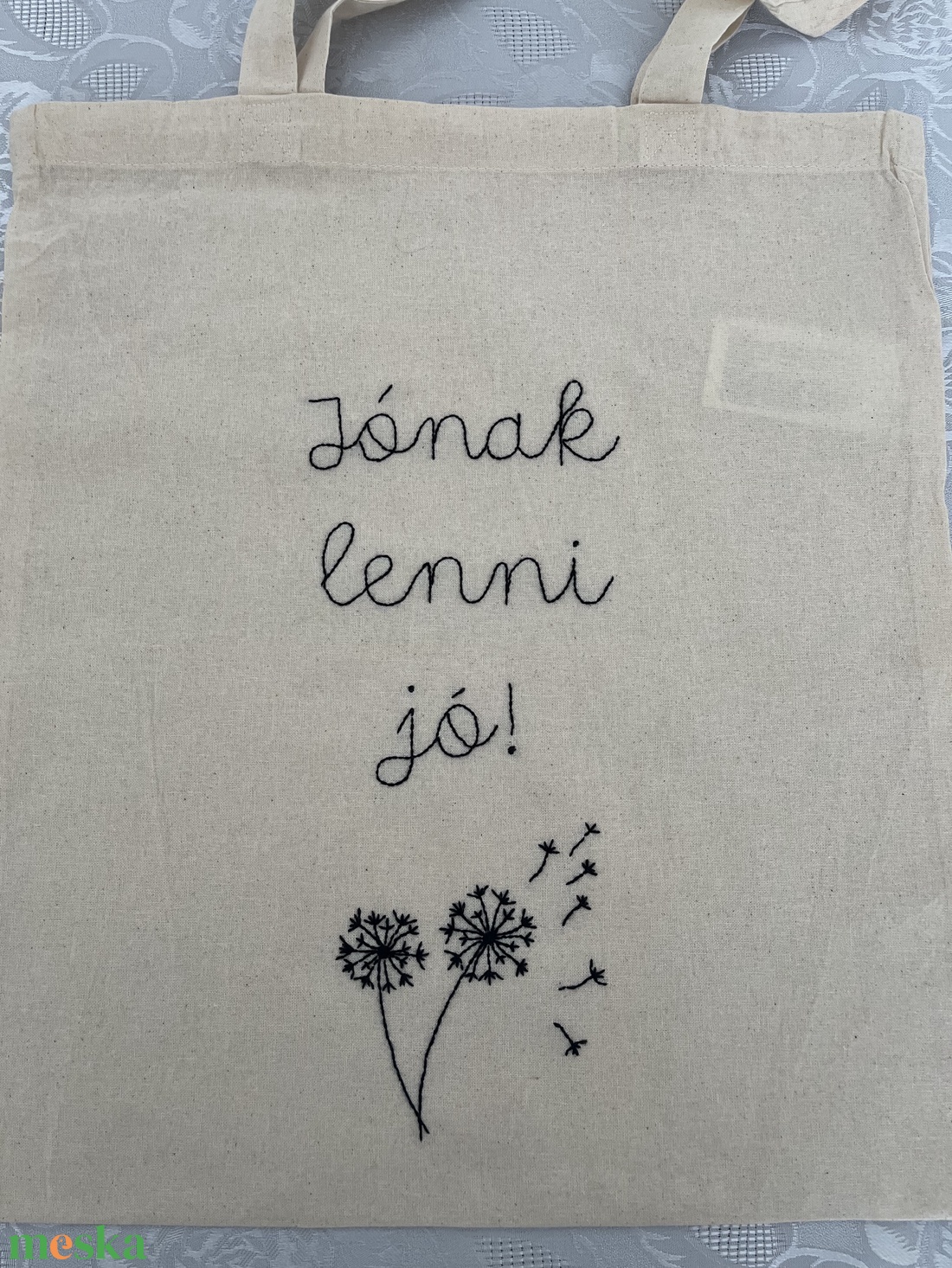 Vászontáska - Jónak lenni - táska & tok - bevásárlás & shopper táska - shopper, textiltáska, szatyor - Meska.hu