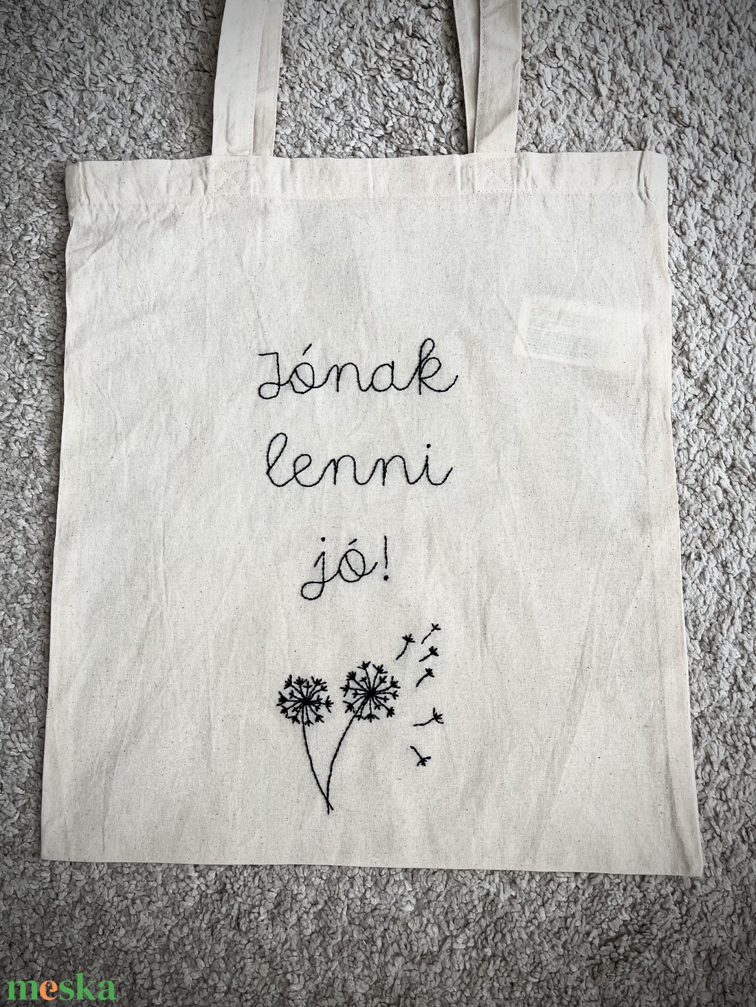 Vászontáska - Jónak lenni - táska & tok - bevásárlás & shopper táska - shopper, textiltáska, szatyor - Meska.hu