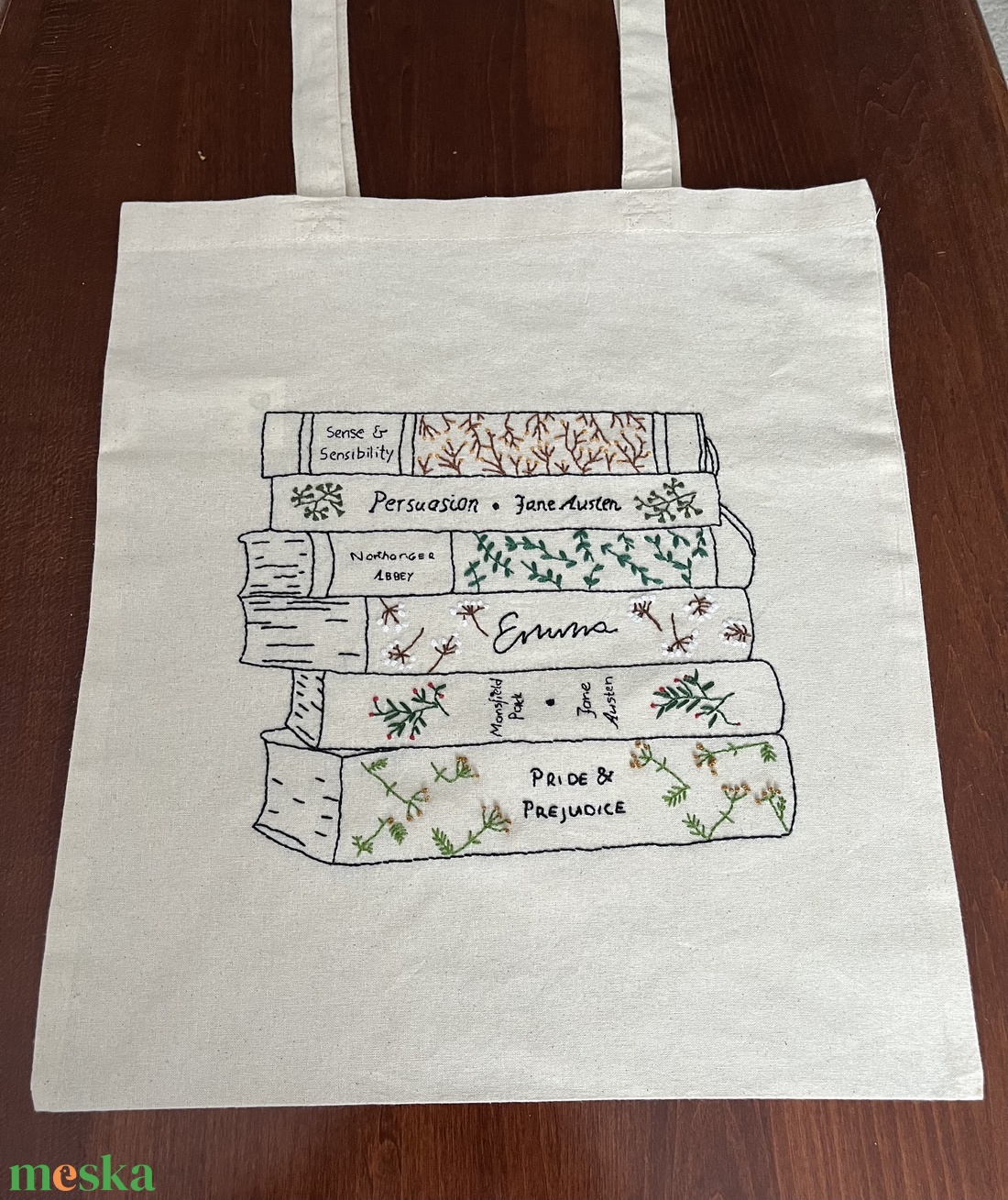 Vászontáska - Jane Austen - táska & tok - bevásárlás & shopper táska - shopper, textiltáska, szatyor - Meska.hu
