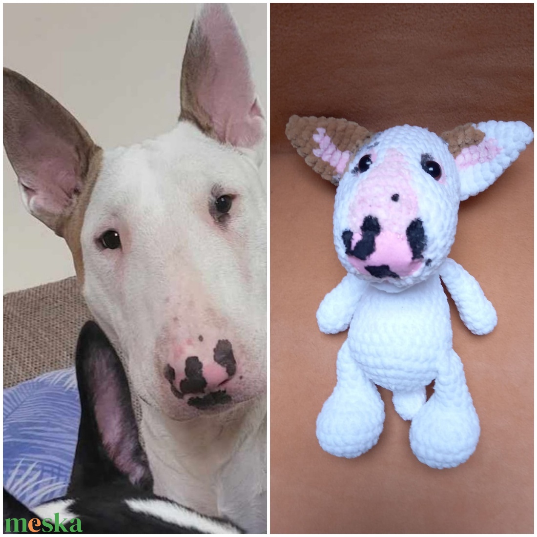 Horgolt bull terrier kutya  - játék & sport - plüssállat & játékfigura - kutya - Meska.hu