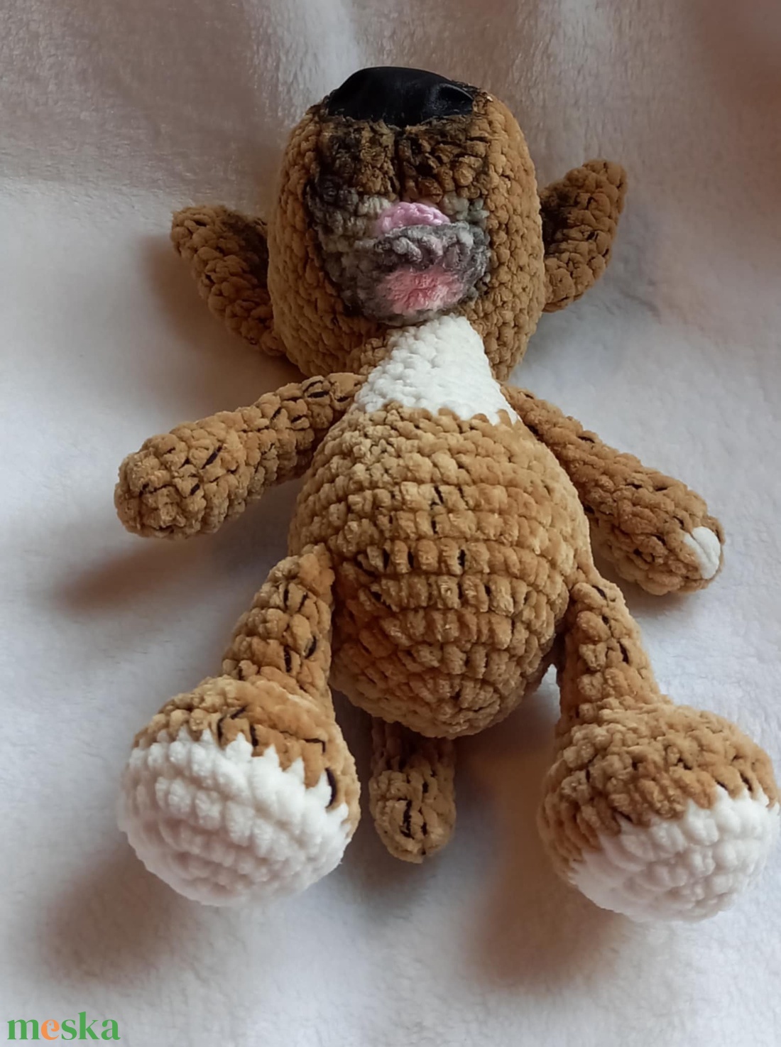 Horgolt bull terrier kutya  - játék & sport - plüssállat & játékfigura - kutya - Meska.hu