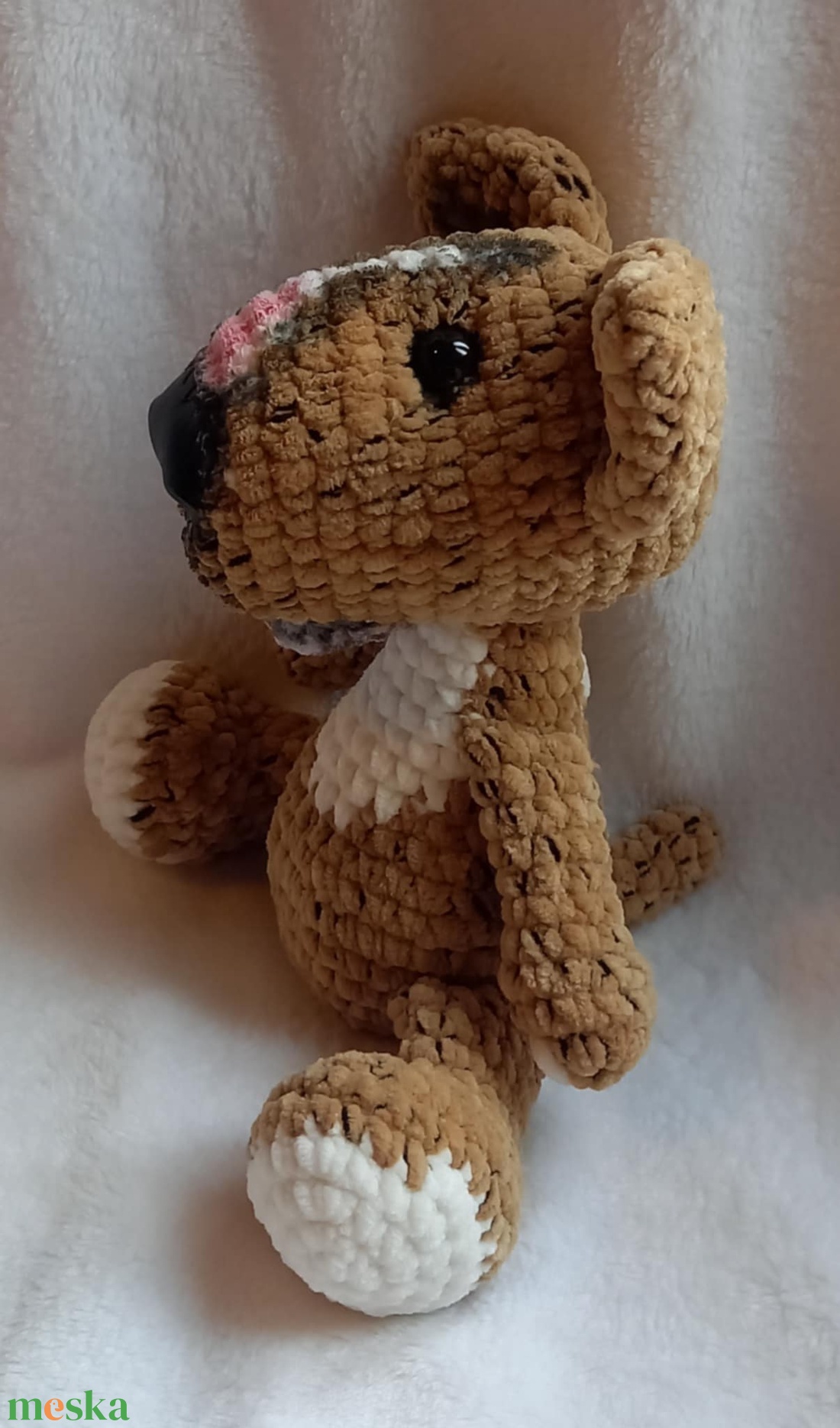 Horgolt bull terrier kutya  - játék & sport - plüssállat & játékfigura - kutya - Meska.hu