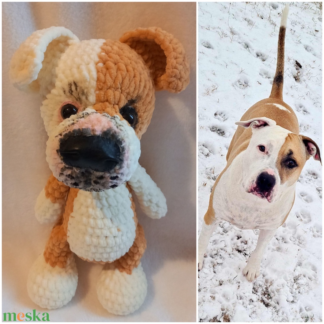 Horgolt staffordshire terrier kutya  - játék & sport - plüssállat & játékfigura - kutya - Meska.hu