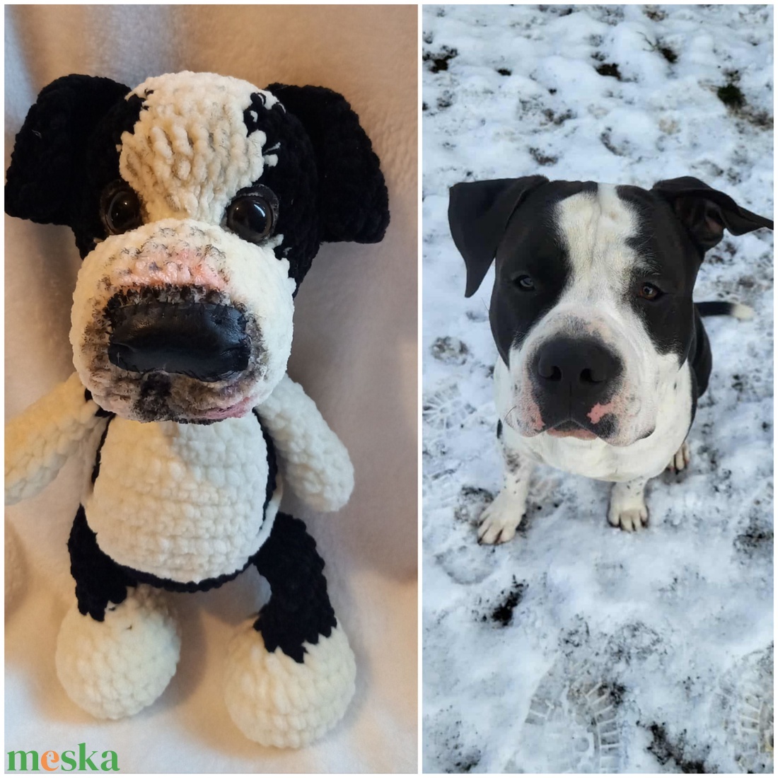 Horgolt staffordshire terrier kutya  - játék & sport - plüssállat & játékfigura - kutya - Meska.hu